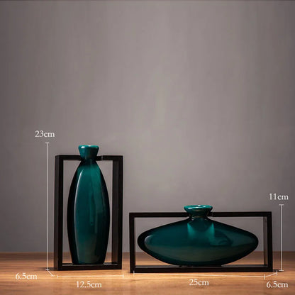 Teal Elegance Vases