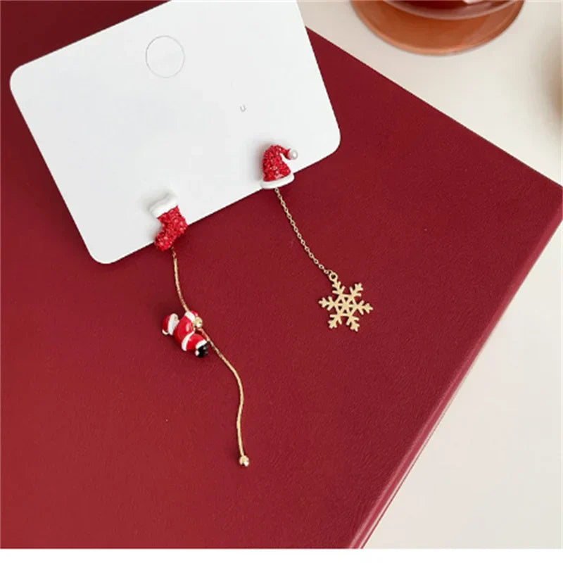 Jeulia Santa Earrings