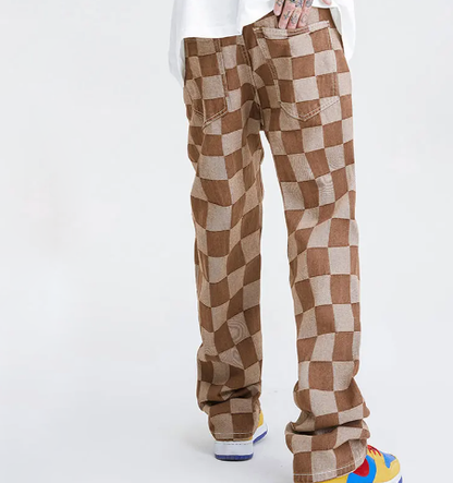 Harlem Checkered Loose Jeans