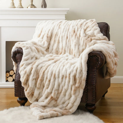 Luxurious Faux Rabbit Fur Blanket Throw