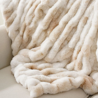 Luxurious Faux Rabbit Fur Blanket Throw