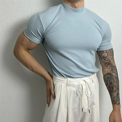 Luca Mock Neck Muscle Fit Shirt