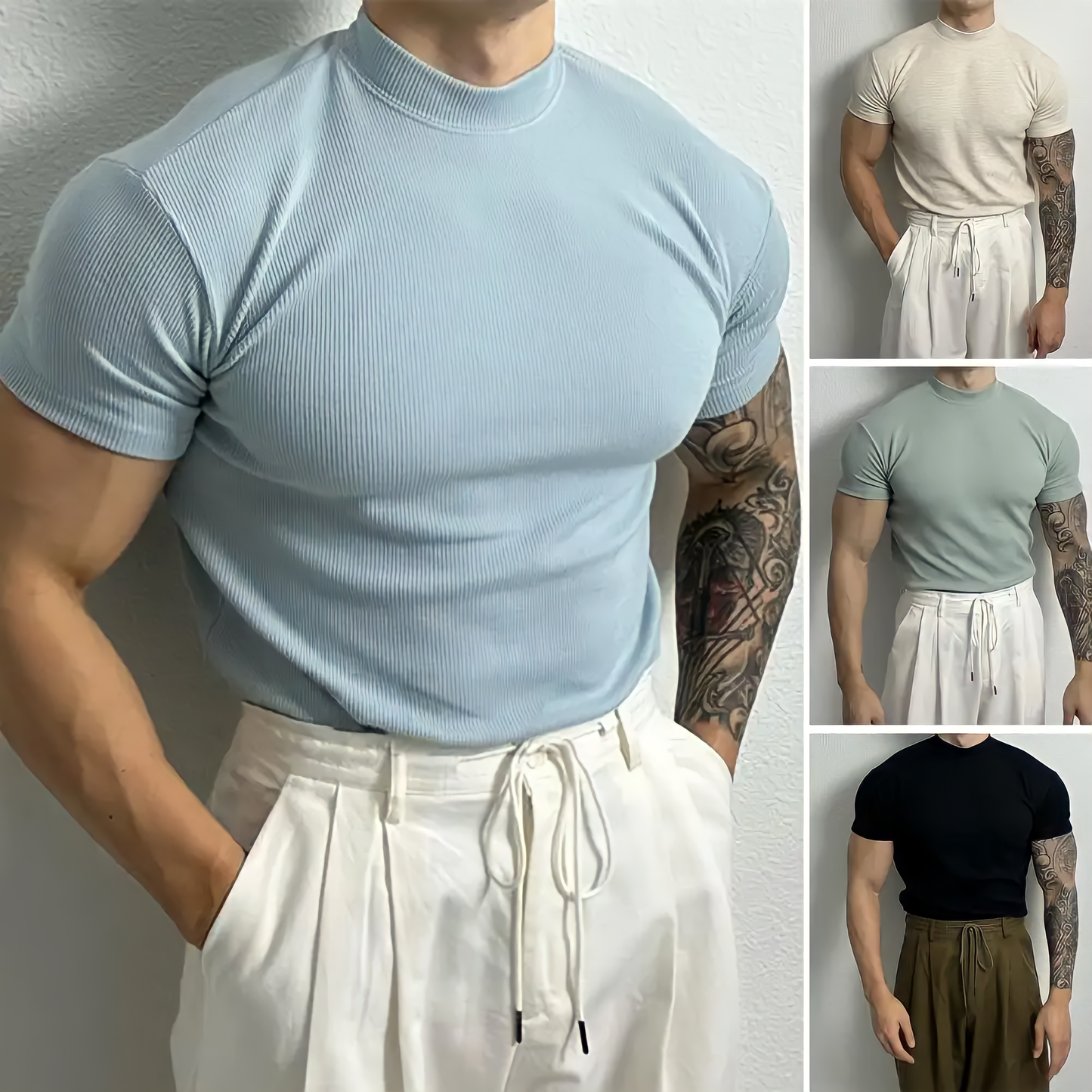 Luca Mock Neck Muscle Fit Shirt